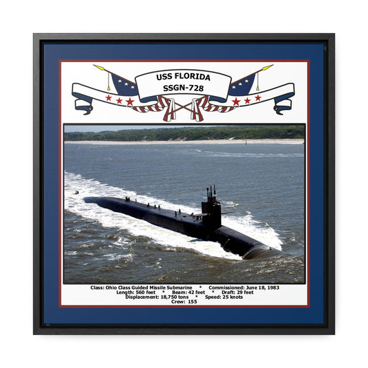 USS Florida SSGN-728 Navy Floating Frame Photo Front View