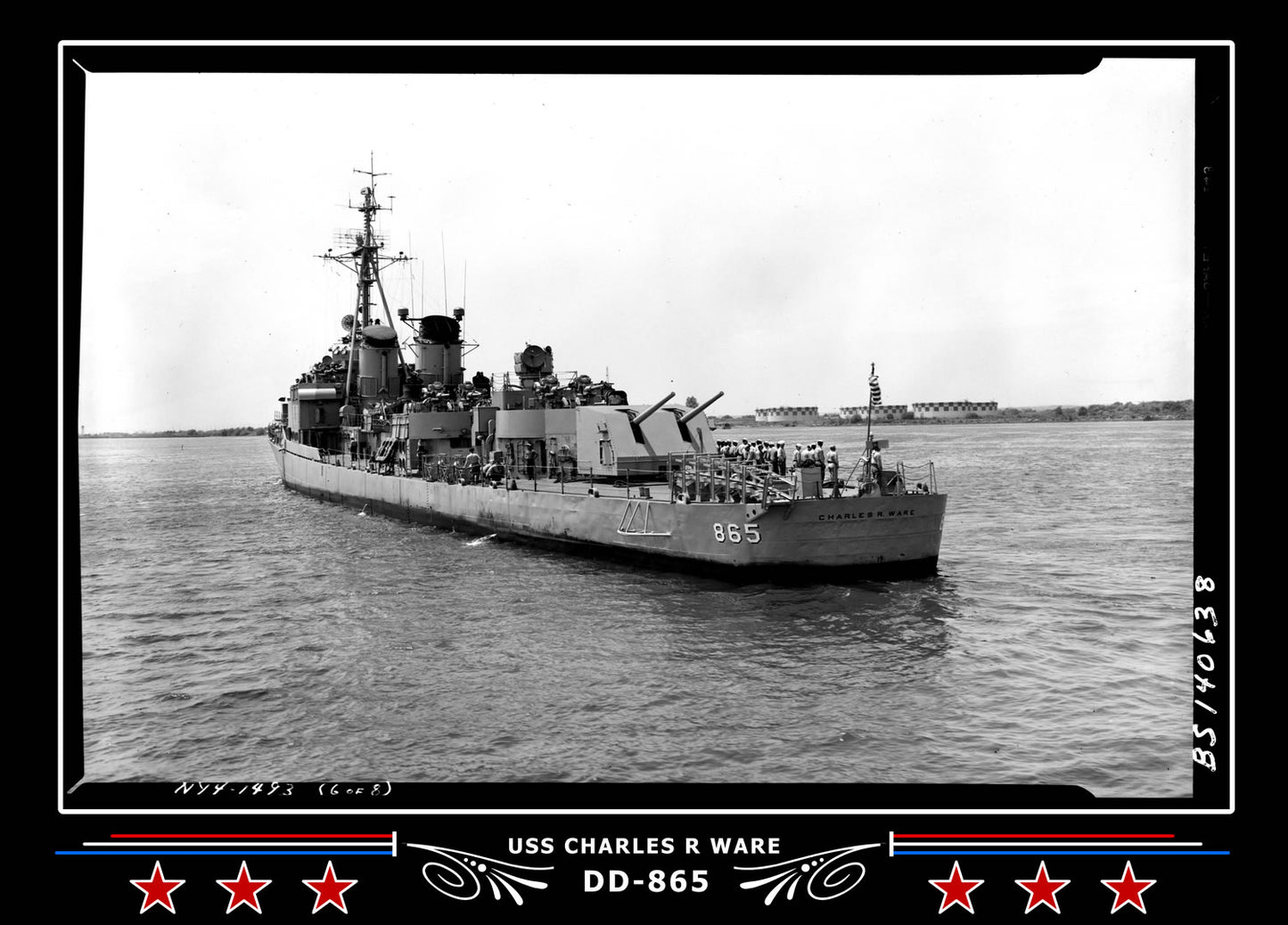 USS Charles R Ware DD-865 Canvas Photo Print