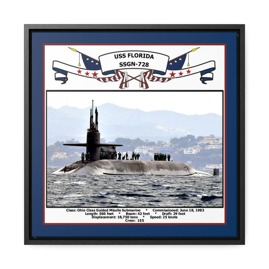 USS Florida SSGN-728 Navy Floating Frame Photo Front View