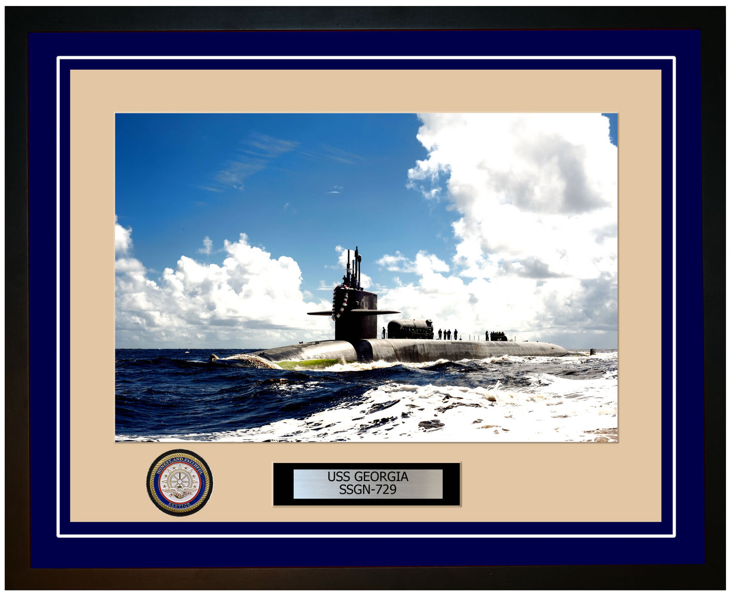 USS Georgia SSGN-729 Framed Navy Ship Photo Blue