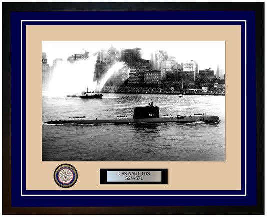 USS Nautilus SSN-571 Framed Navy Ship Photo Blue