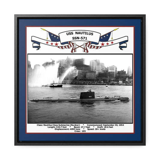 USS Nautilus SSN-571 Navy Floating Frame Photo Front View