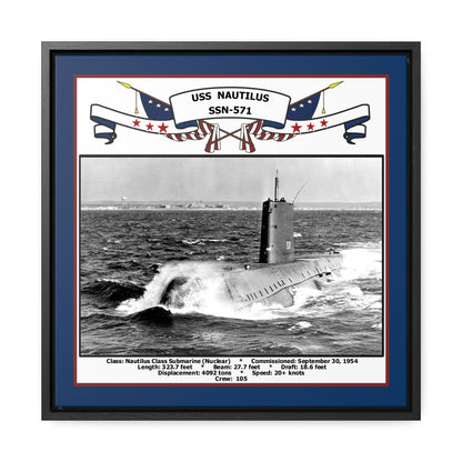 USS Nautilus SSN-571 Navy Floating Frame Photo Front View