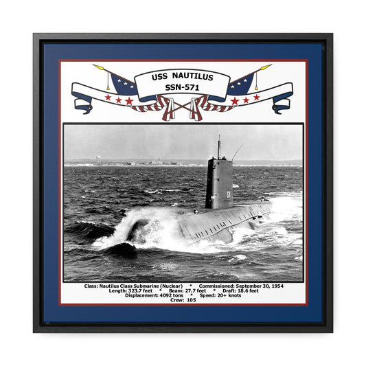 USS Nautilus SSN-571 Navy Floating Frame Photo Front View