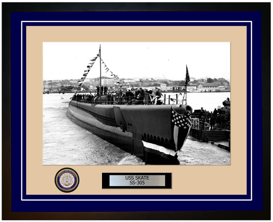 USS Skate SS-305 Framed Navy Ship Photo Blue