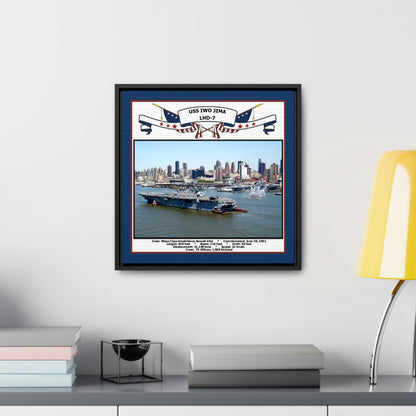 USS Iwo Jima LHD-7 Navy Floating Frame Photo Desk View