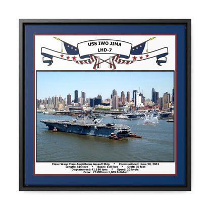 USS Iwo Jima LHD-7 Navy Floating Frame Photo Front View