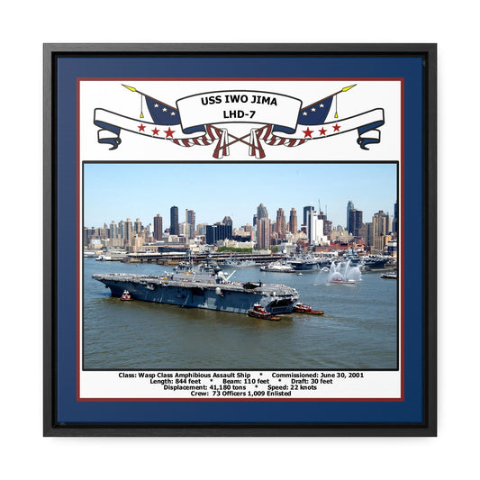 USS Iwo Jima LHD-7 Navy Floating Frame Photo Front View