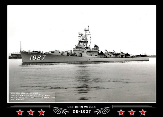 USS John Willis DE-1027 Canvas Photo Print