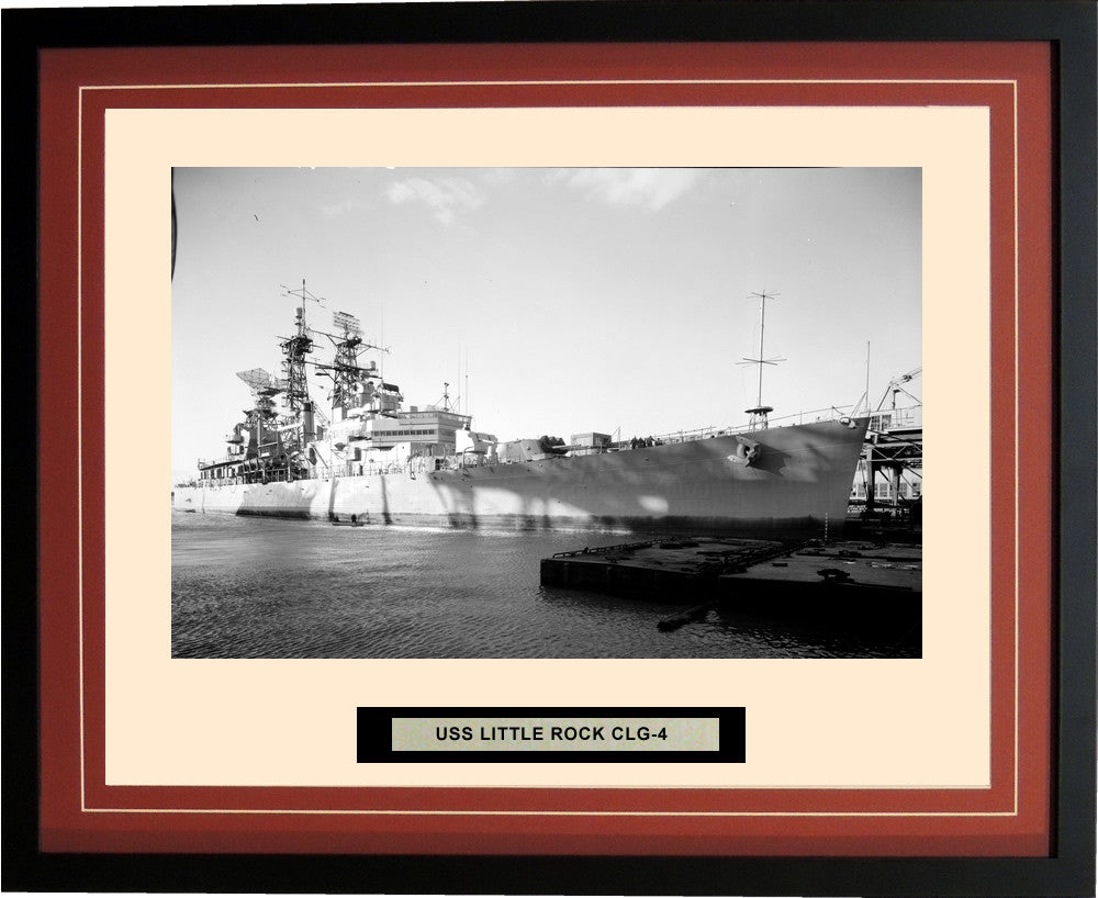 USS Little Rock CLG 4 Framed Photograph Burgundy 44CLG4