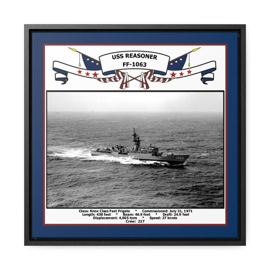 USS Reasoner FF-1063 Navy Floating Frame Photo Front View