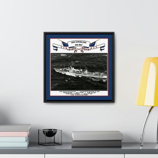 USS Stribling DD-867 Navy Floating Frame Photo Desk View