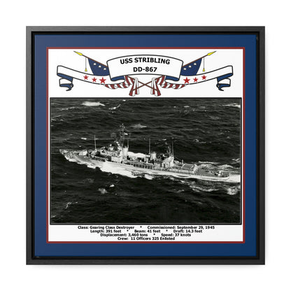 USS Stribling DD-867 Navy Floating Frame Photo Front View