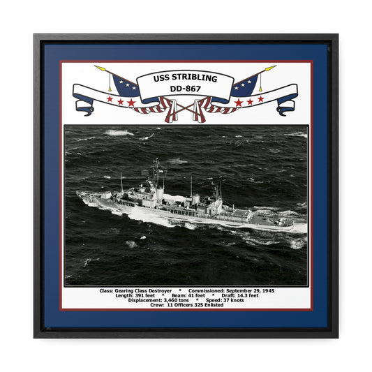USS Stribling DD-867 Navy Floating Frame Photo Front View