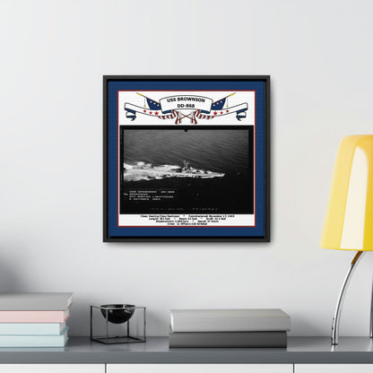 USS Brownson DD-868 Navy Floating Frame Photo Desk View