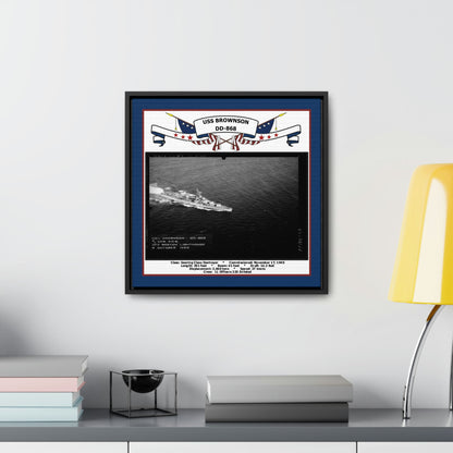 USS Brownson DD-868 Navy Floating Frame Photo Desk View