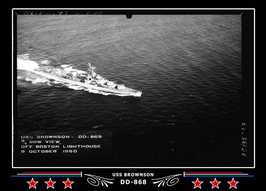 USS Brownson DD-868 Canvas Photo Print