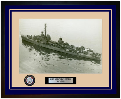 USS ARNOLD J ISBELL DD-869 Framed Navy Ship Photo Blue