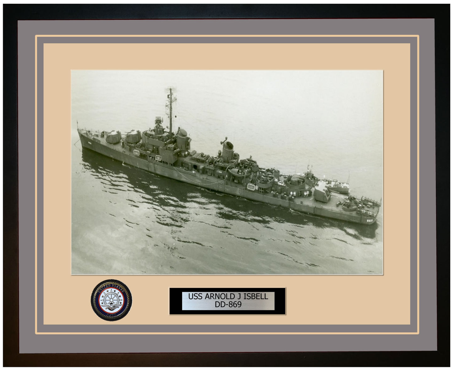USS ARNOLD J ISBELL DD-869 Framed Navy Ship Photo Grey