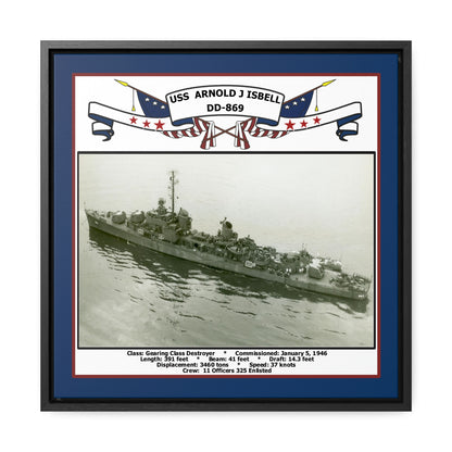 USS Arnold J Isbell DD-869 Navy Floating Frame Photo Front View
