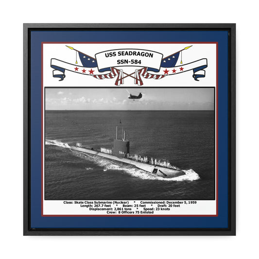 USS Seadragon SSN-584 Navy Floating Frame Photo Front View