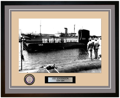 USS Seadragon SSN-584 Framed Navy Ship Photo Grey
