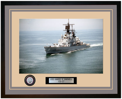 USS HARRY E YARNELL CG-17 Framed Navy Ship Photo Grey