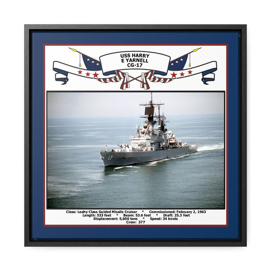 USS Harry E Yarnell CG-17 Navy Floating Frame Photo Front View