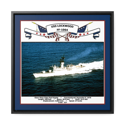 USS Lockwood FF-1064 Navy Floating Frame Photo Front View