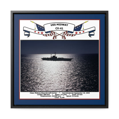 USS Midway CV-41 Navy Floating Frame Photo Front View
