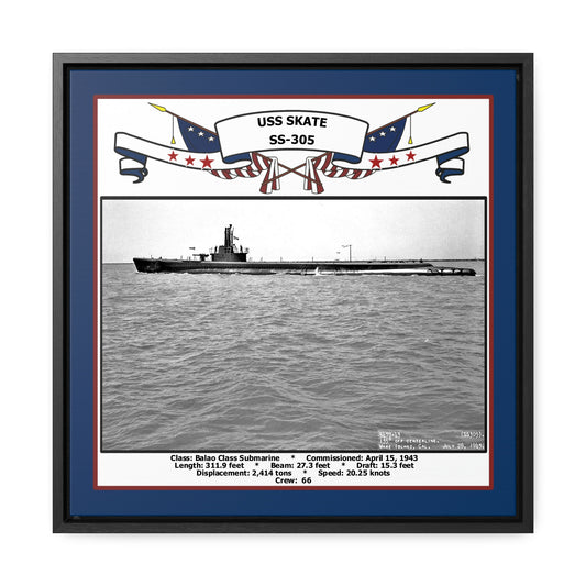 USS Skate SS-305 Navy Floating Frame Photo Front View