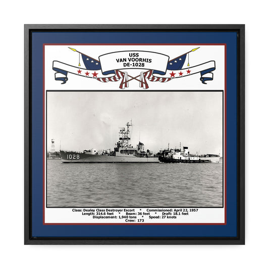 USS Van Voorhis DE-1028 Navy Floating Frame Photo Front View