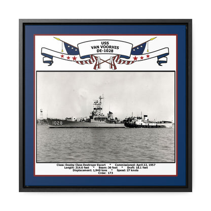 USS Van Voorhis DE-1028 Navy Floating Frame Photo Front View