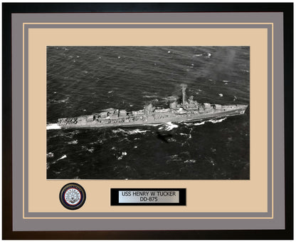 USS HENRY W TUCKER DD-875 Framed Navy Ship Photo Grey