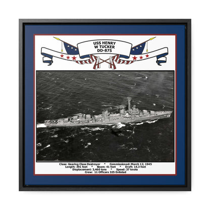 USS Henry W Tucker DD-875 Navy Floating Frame Photo Front View