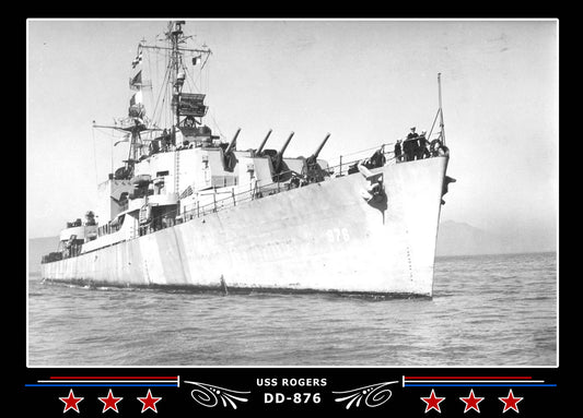 USS Rogers DD-876 Canvas Photo Print