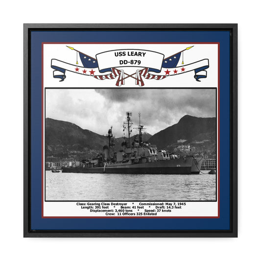 USS Leary DD-879 Navy Floating Frame Photo Front View
