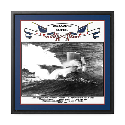 USS Sculpin SSN-590 Navy Floating Frame Photo Front View