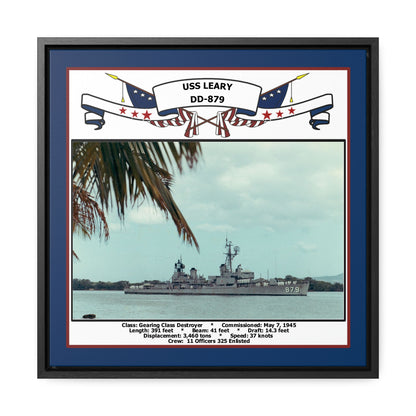 USS Leary DD-879 Navy Floating Frame Photo Front View
