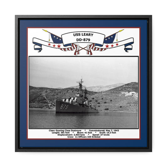 USS Leary DD-879 Navy Floating Frame Photo Front View