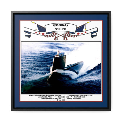 USS Shark SSN-591 Navy Floating Frame Photo Front View