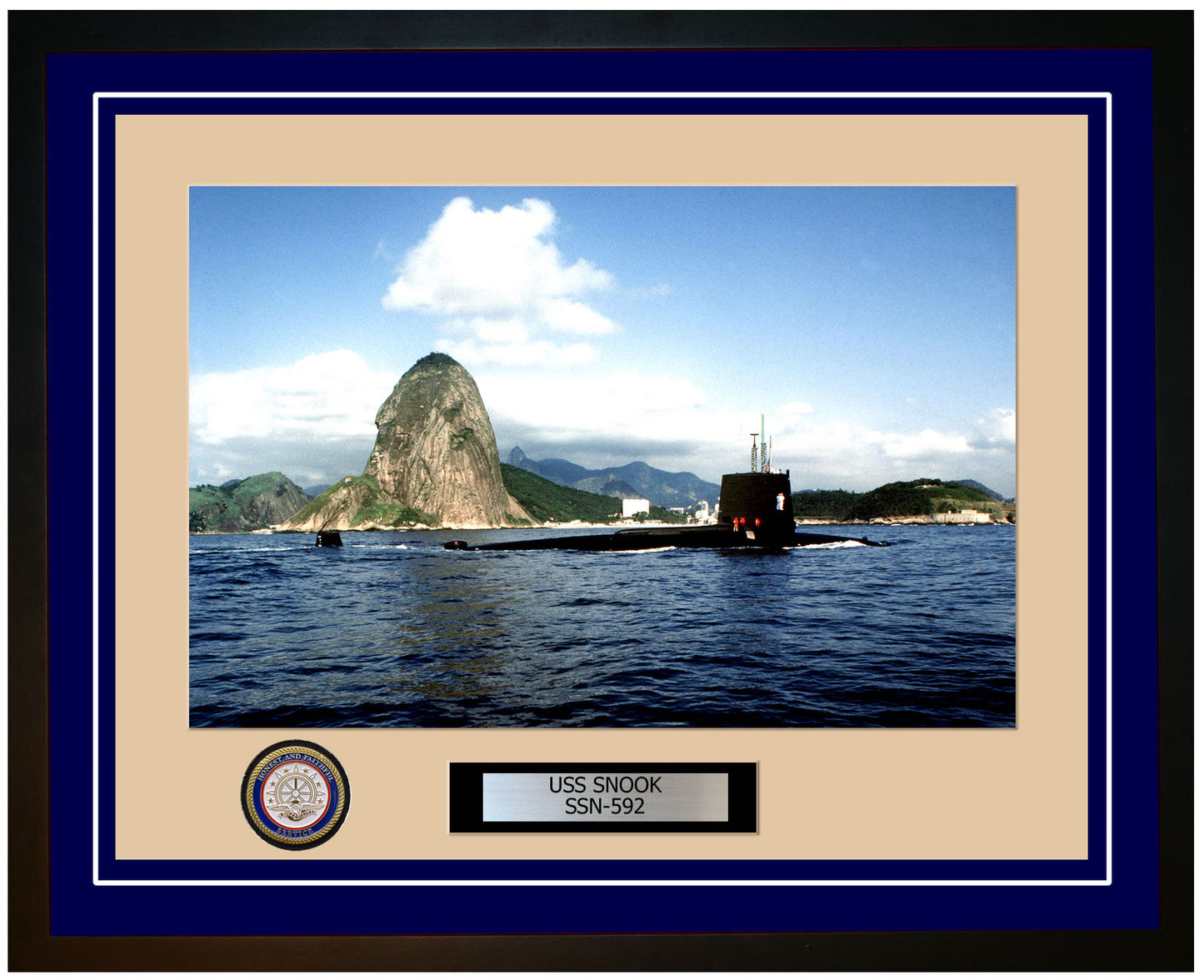USS Snook SSN-592 Framed Navy Ship Photo Blue