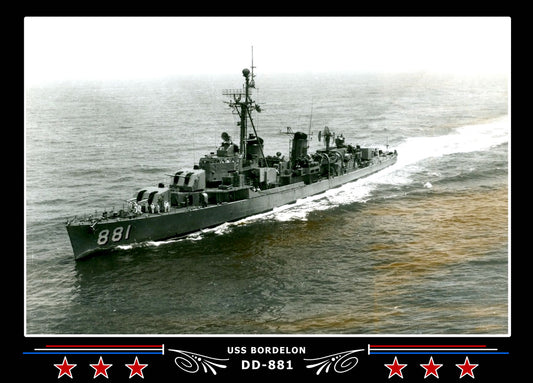 USS Bordelon DD-881 Canvas Photo Print