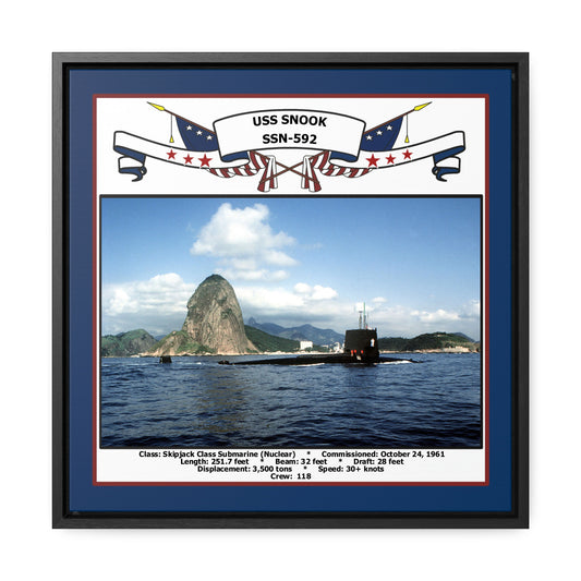 USS Snook SSN-592 Navy Floating Frame Photo Front View