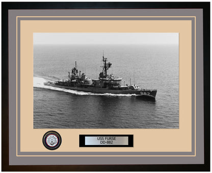 USS FURSE DD-882 Framed Navy Ship Photo Grey
