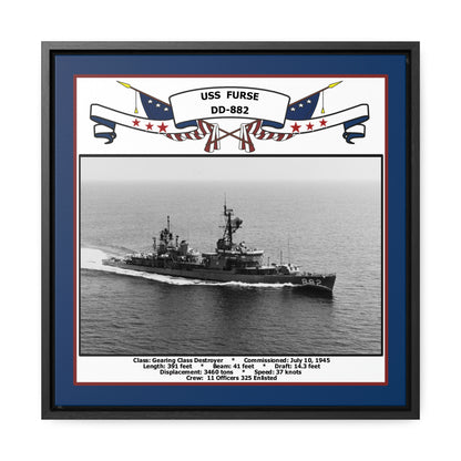 USS Furse DD-882 Navy Floating Frame Photo Front View