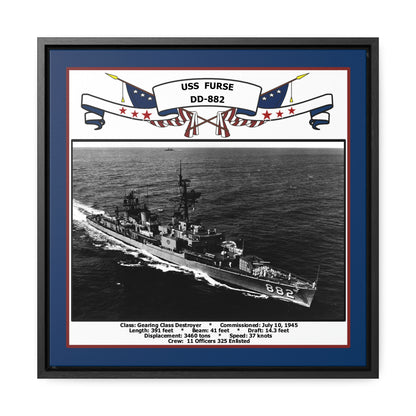 USS Furse DD-882 Navy Floating Frame Photo Front View