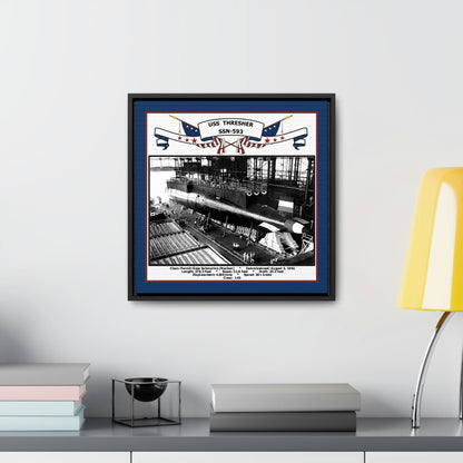 USS Thresher SSN-593 Navy Floating Frame Photo Desk View
