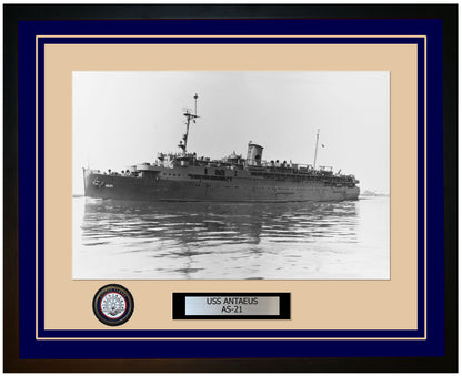USS ANTAEUS AS-21 Framed Navy Ship Photo Blue