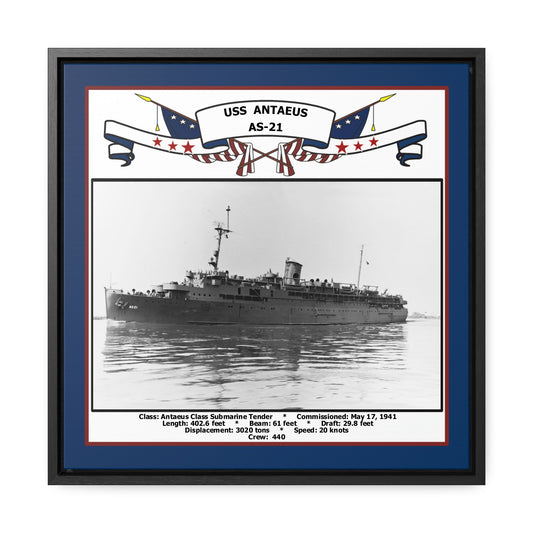 USS Antaeus AS-21 Navy Floating Frame Photo Front View